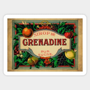 Retro poster - pub - vintage - Grenadine syrup - Fruit - Sticker